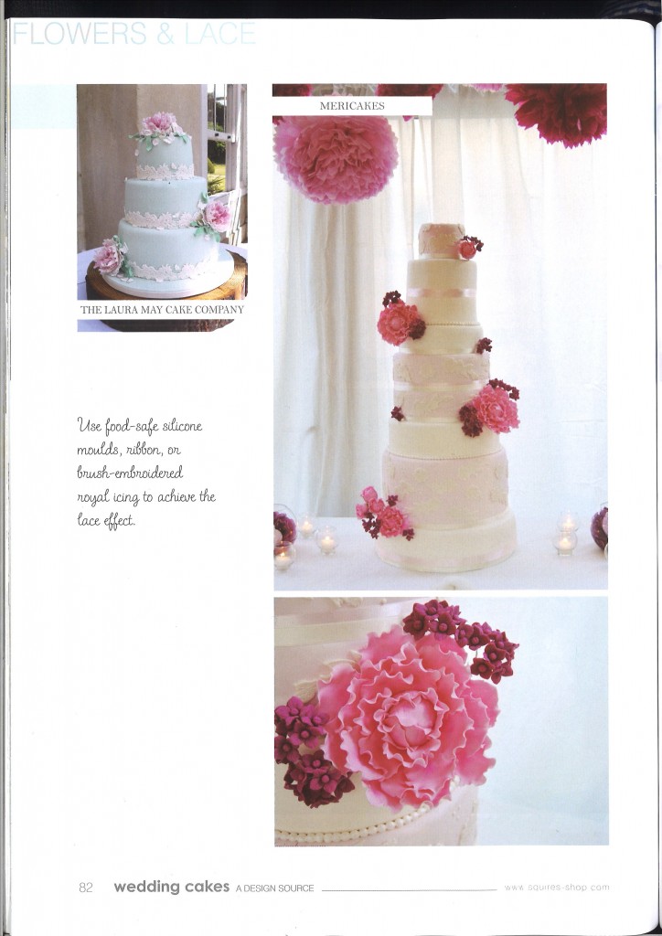 Aparición de las tartas de boda de Mericakes en la revista internacional de Squires Kitchen "Wedding cakes"