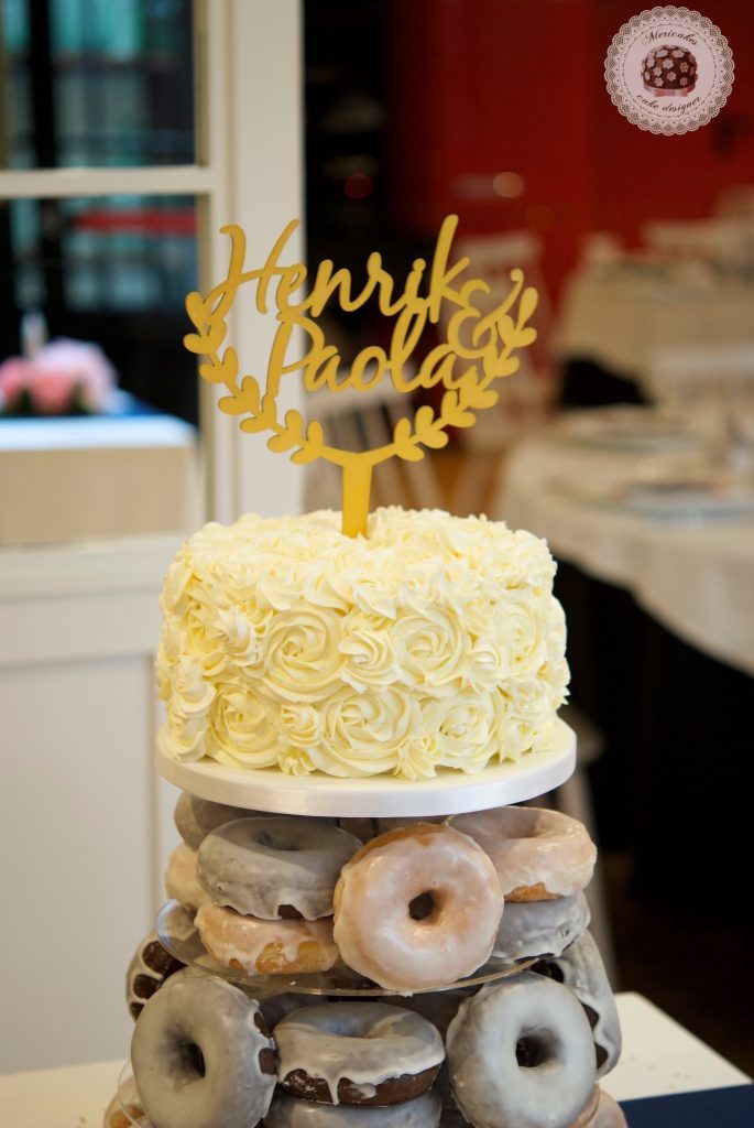 Wedding cake, tarta de boda, spain wedding, doughnuts, doughnuts tower, donuts, berlinas, donas, mericakes, barcelona, wedding stories, cream cake, cake topper, chocolate 1