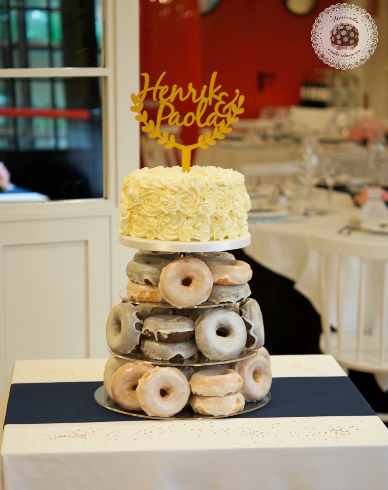 Wedding cake, tarta de boda, spain wedding, doughnuts, doughnuts tower, donuts, berlinas, donas, mericakes, barcelona, wedding stories, cream cake, cake topper, chocolate 8