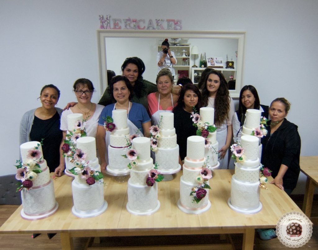 master class love is in the cake, tartas de boda, curso, escuela, sugarcraft, mericakes, barcelona, cake designer, flores de azucar, sugarcraft school 7