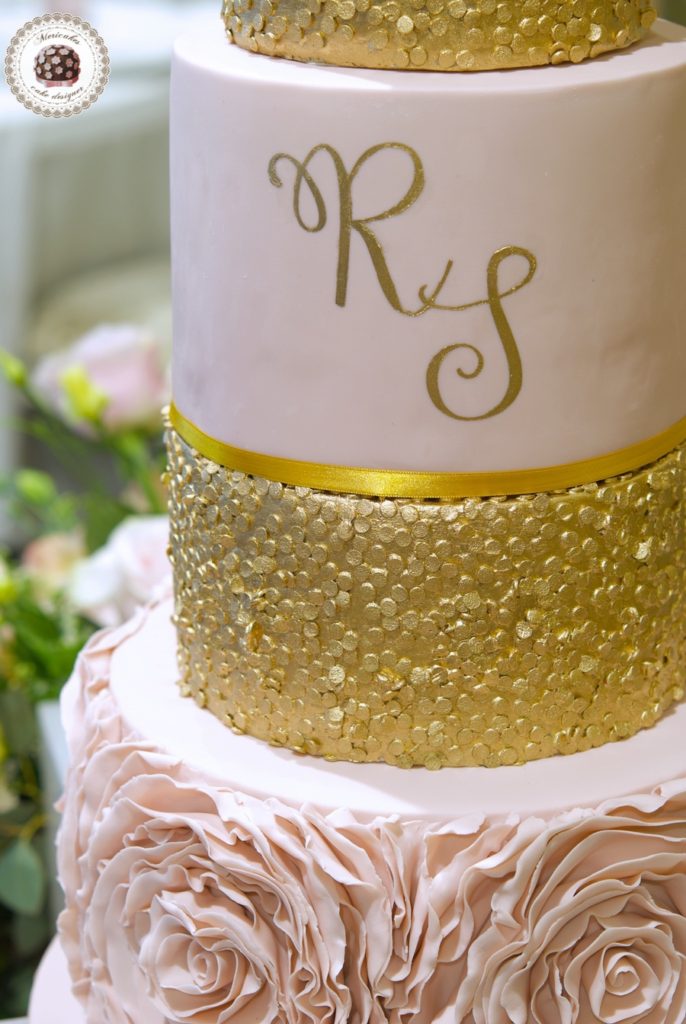 Ruffles and sequins wedding cake