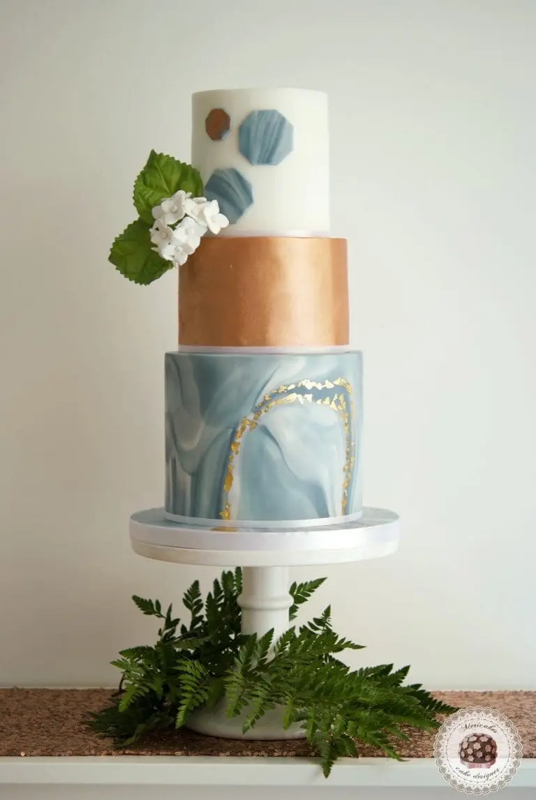 Marble Pink Gold Wedding cake