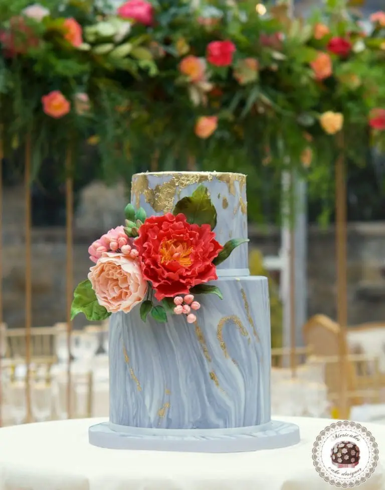 Marble wedding cake
