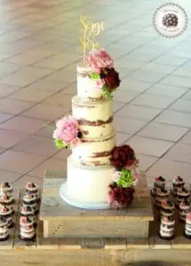 Peony Semi Naked Cake