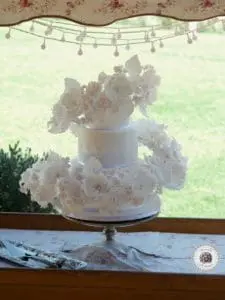 Floating Floral Cascade Wedding Cake