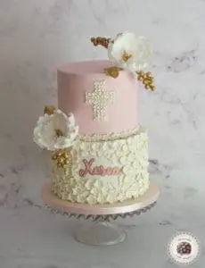 Christening flowers cake