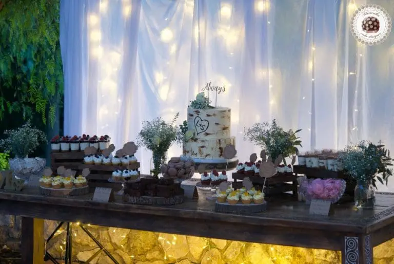 Rustic dessert table
