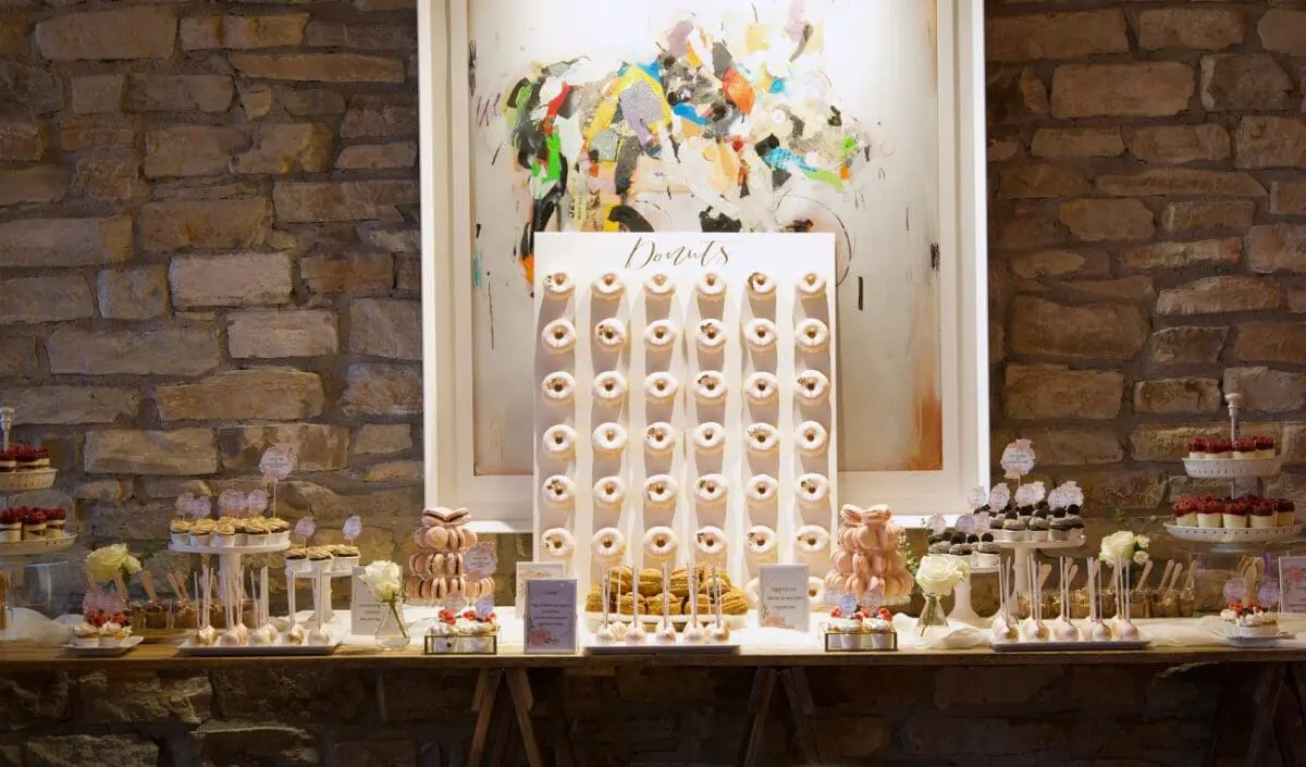 Wall donuts dessert table