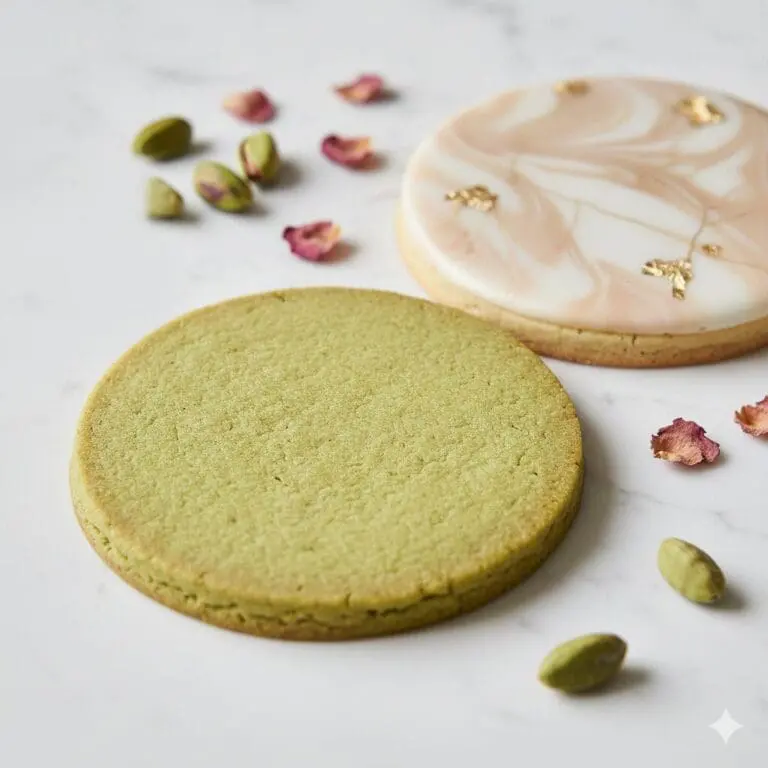 Pistachio rose cookies