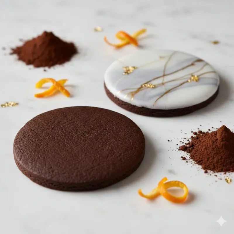 Cacao orange royal icing cookies