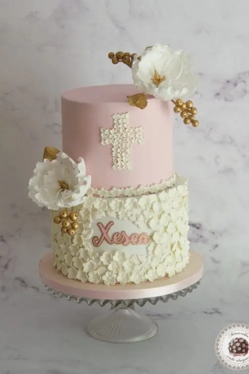 Christening flowers cake