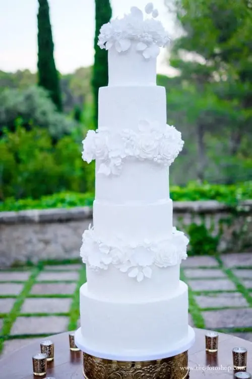 Lace Blooms Wedding Cake