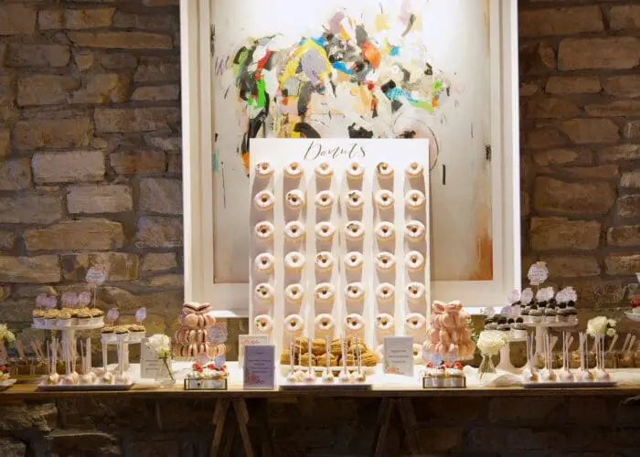 Wall donuts dessert table