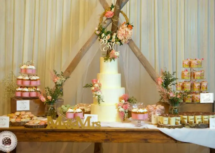 Mesa dulce romántica