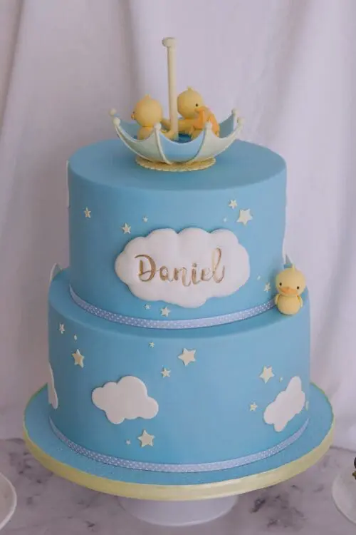 Tarta bautizo patitos