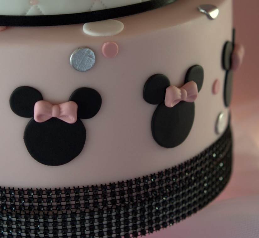 Conjunto de Cumpleaños personalizado de la Minnie rayas rosas