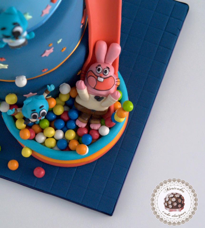 mesa-dulce-tarta-el-increible-mundo-de-gumball -cartoon-network-dessert-table-brithday-cake-barcelona-mericakes-cumpleanos-pastel-anabel- richard-darwin-fondant-16 - Mericakes - Cake Designer