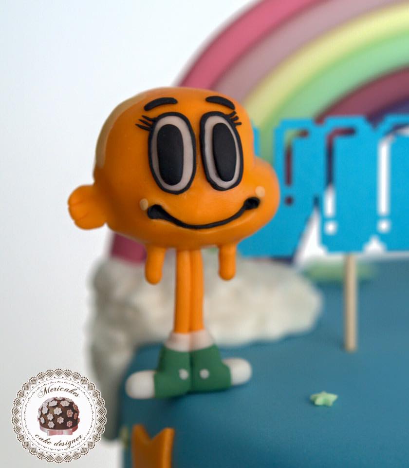 mesa-dulce-tarta-el-increible-mundo-de-gumball -cartoon-network-dessert-table-brithday-cake-barcelona-mericakes-cumpleanos-pastel-anabel- richard-darwin-fondant-2 - Mericakes - Cake Designer