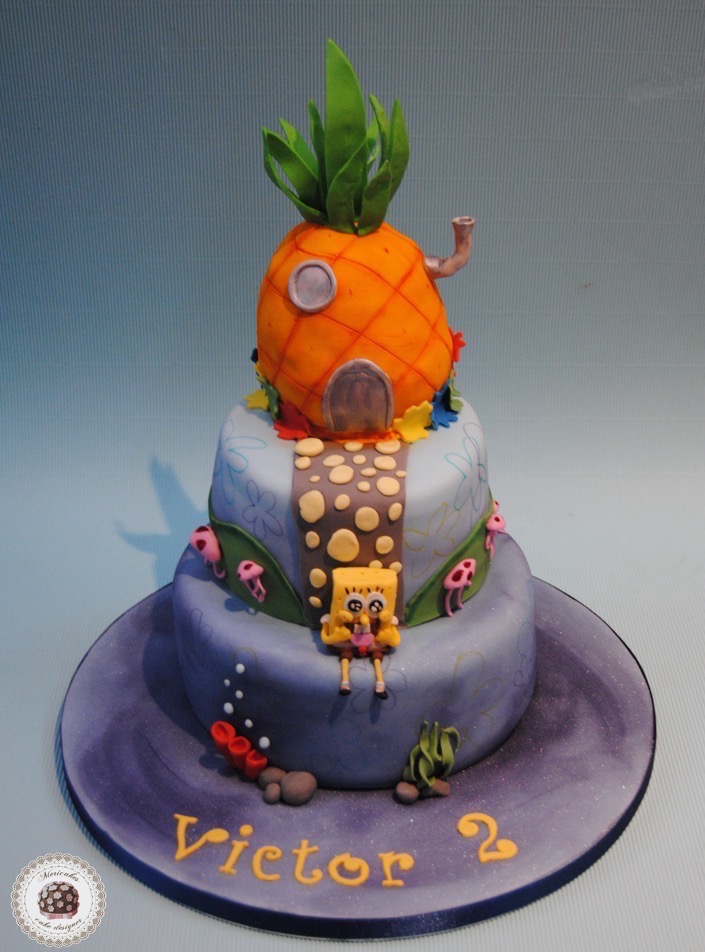 Tarta fondo Bikini - Bikini bottom cake - Mericakes - Cake Designer