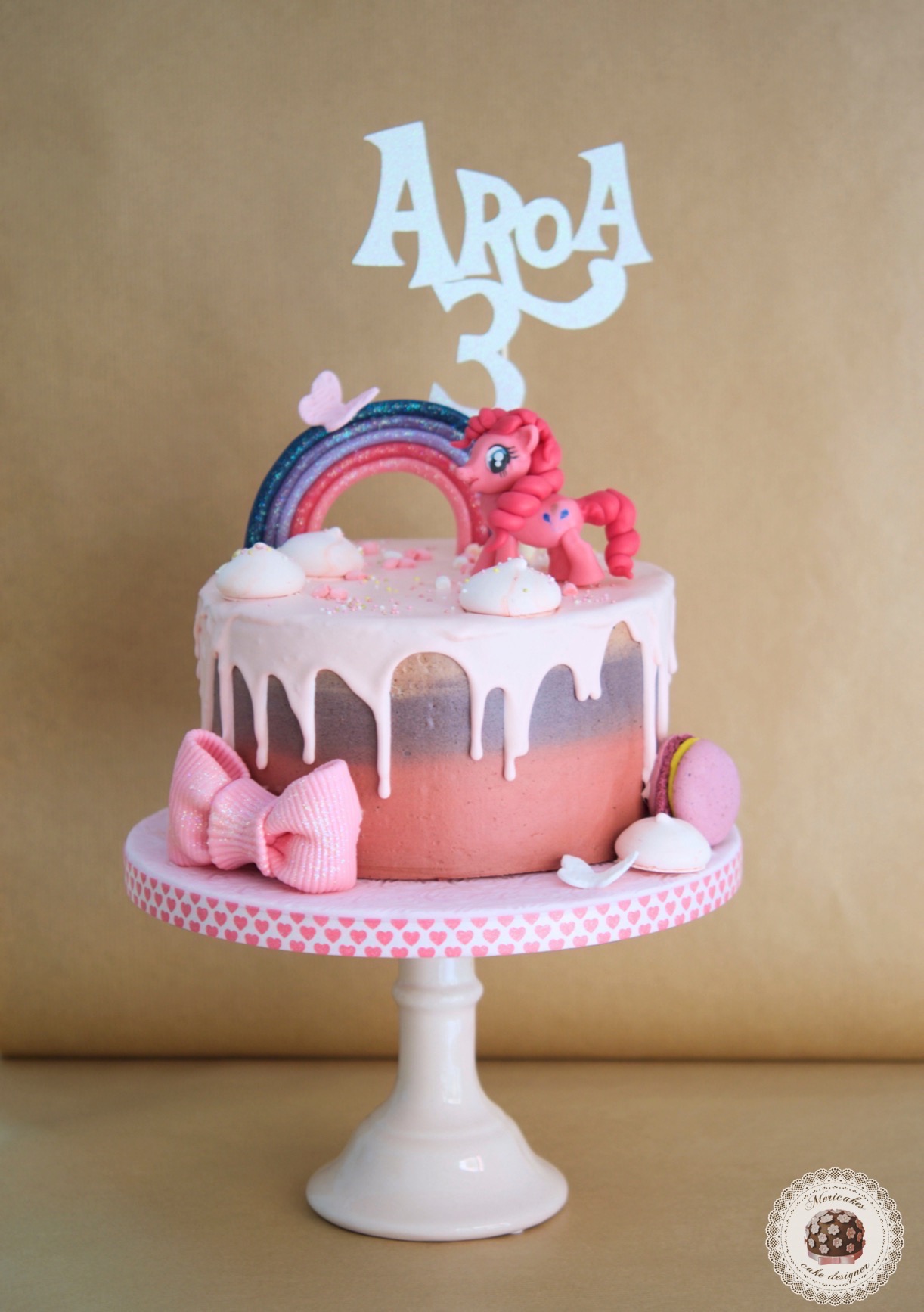 Soporte para tartas con soporte para decoración gourmet de tartas, fiestas,  caramelos, color rosa