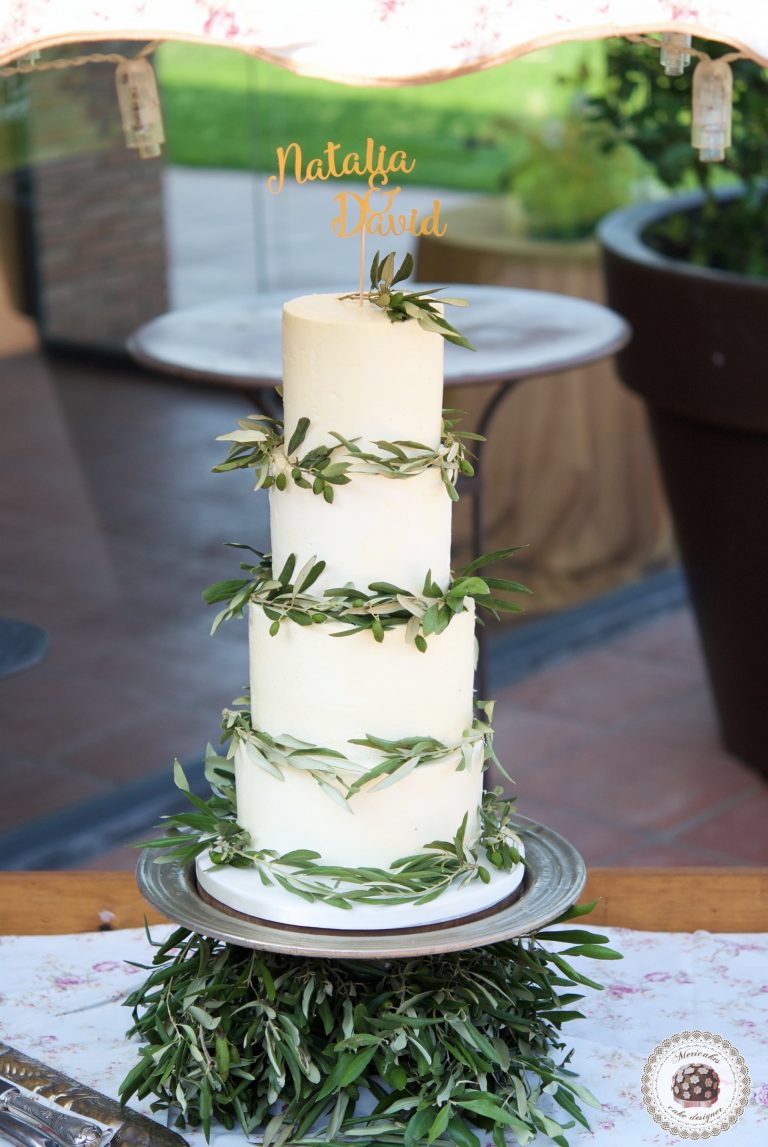 Cream Olive Wedding Cake