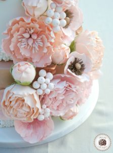 Peach Bouquet Wedding Cake