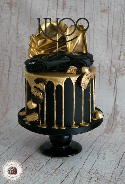 Golden Drip Cake, car cake, mericakes, birthday cake, tartas Barcelona, chocolate, pastel cumple 4