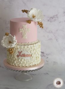 Christening flowers cake