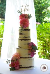 Peony wedding cake
