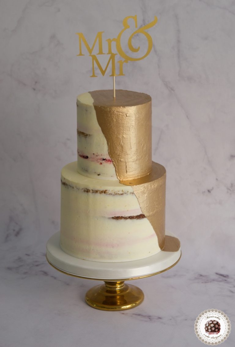 Wedding gold cream cake