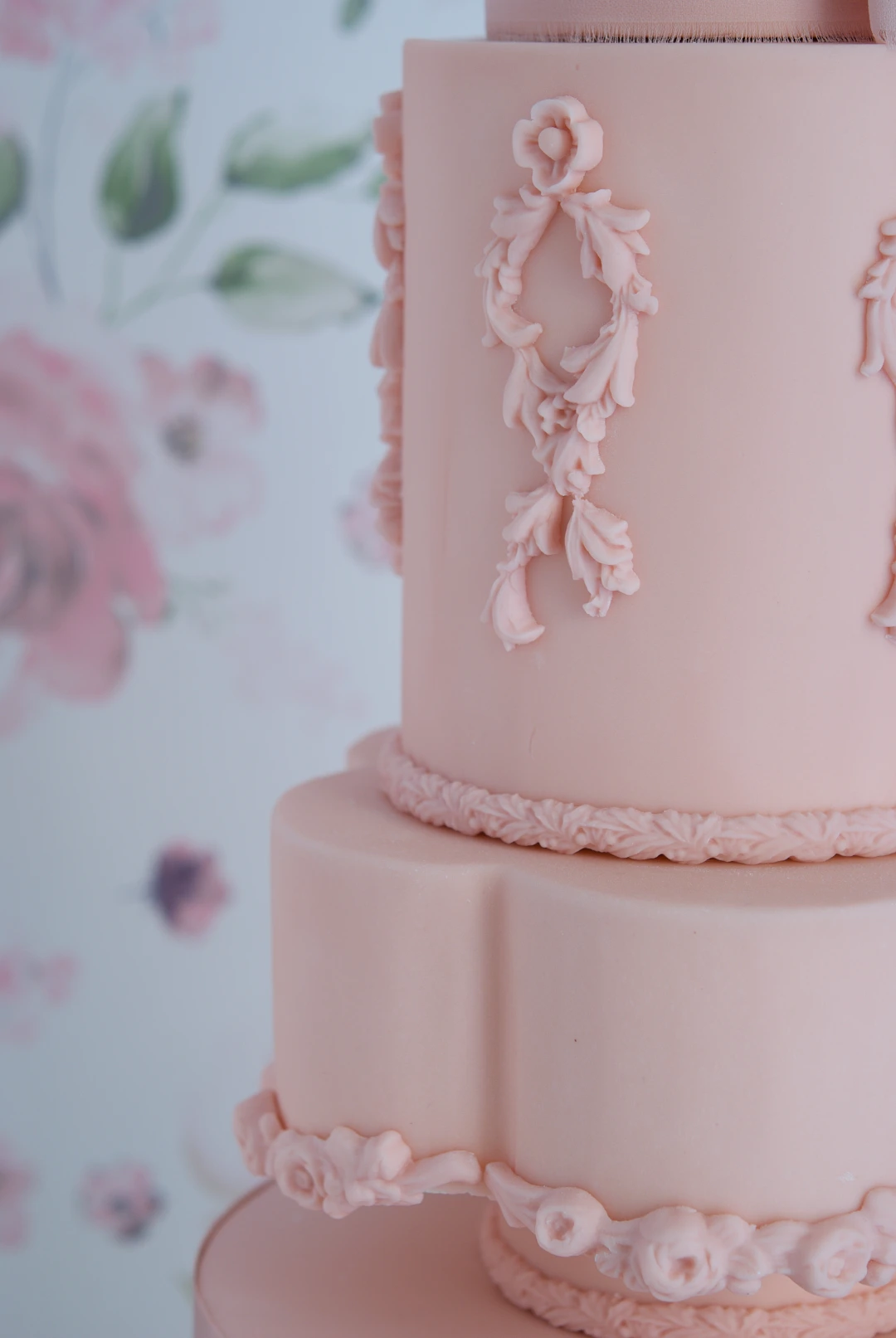 Blush Rococo Wedding Cake