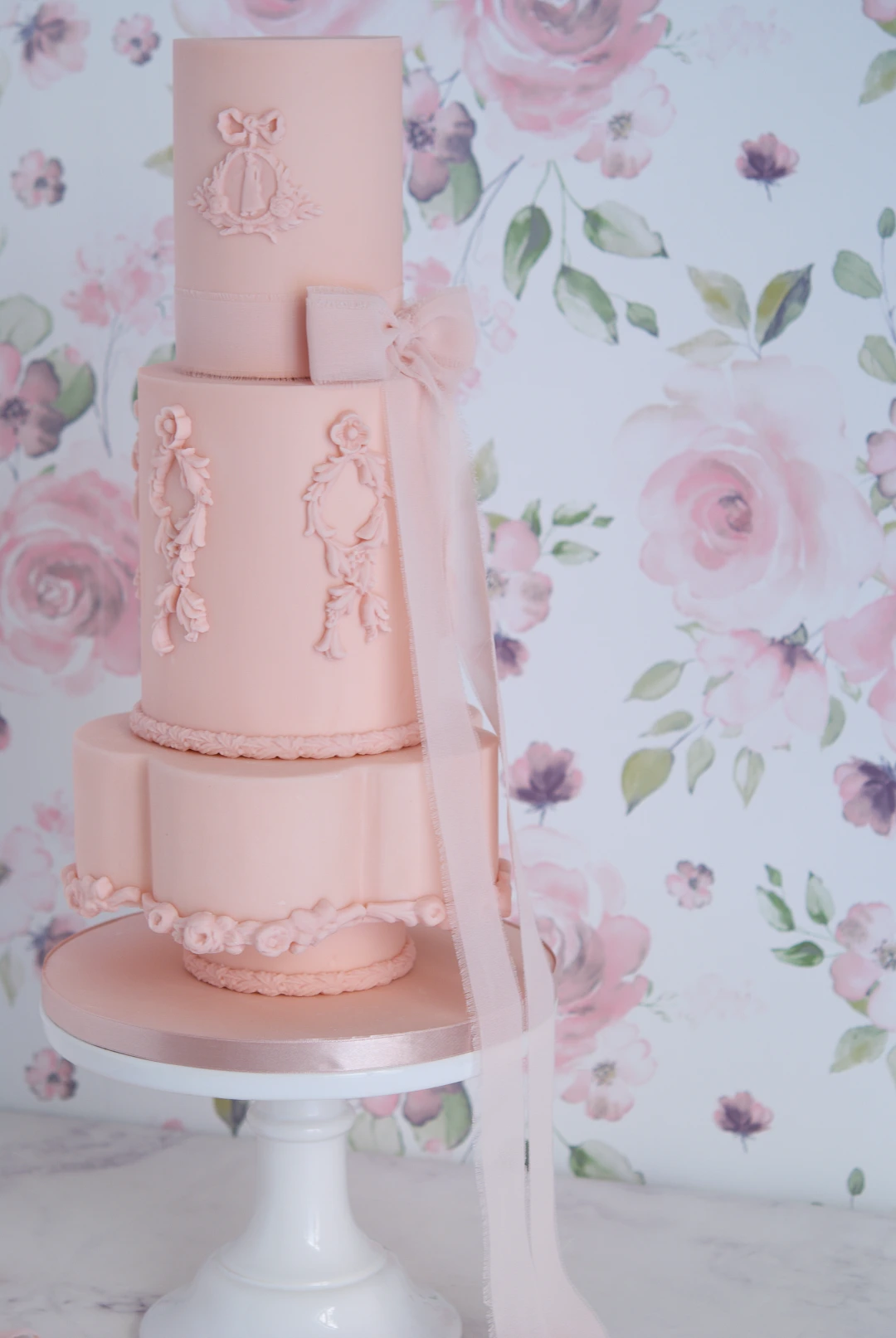 Blush Rococo Wedding Cake