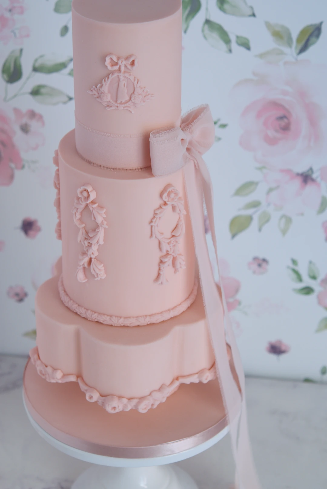 Blush Rococo Wedding Cake