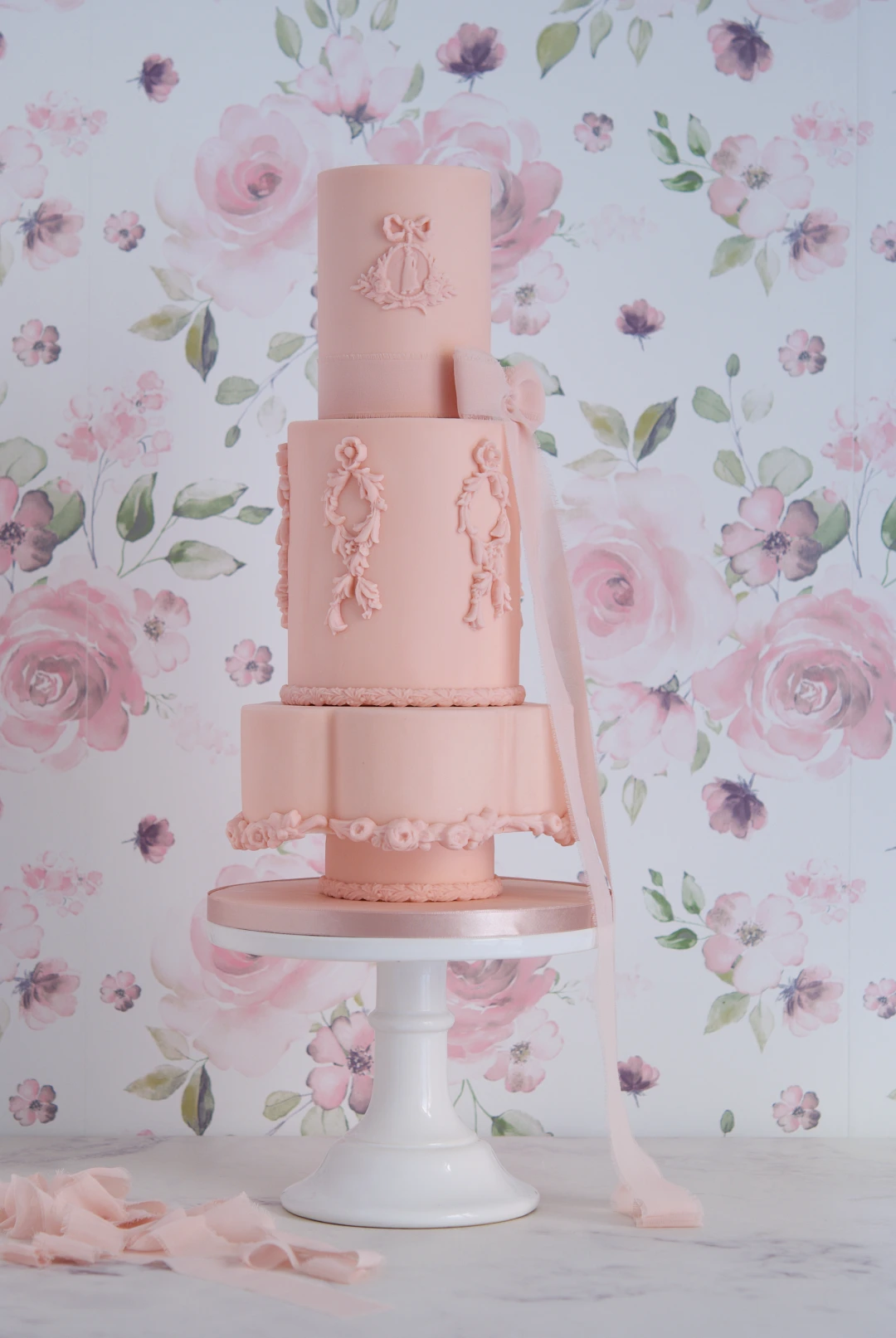 Blush Rococo Wedding Cake