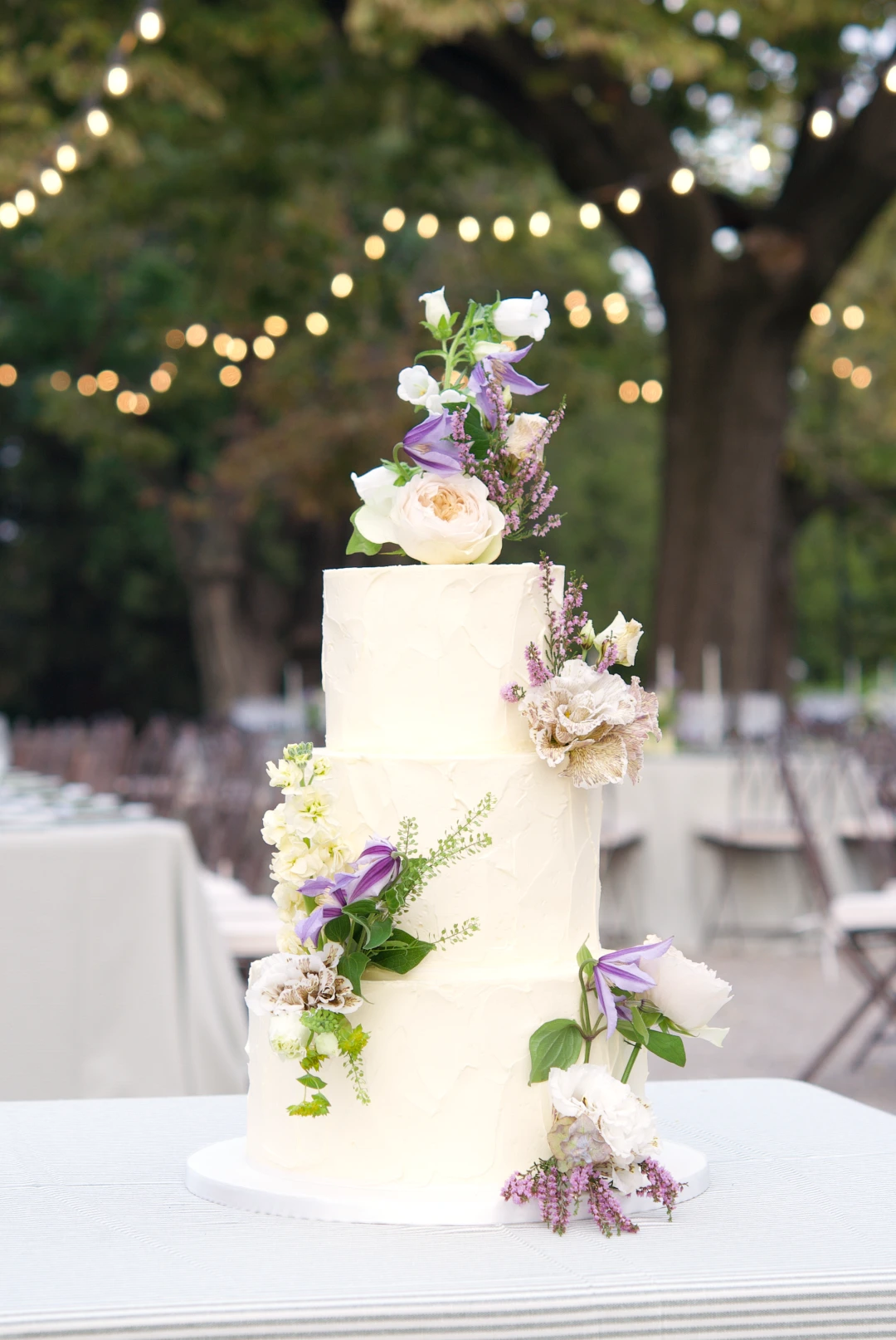 Organic Wildflower Wedding Cake
