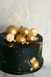 Gold and green cake