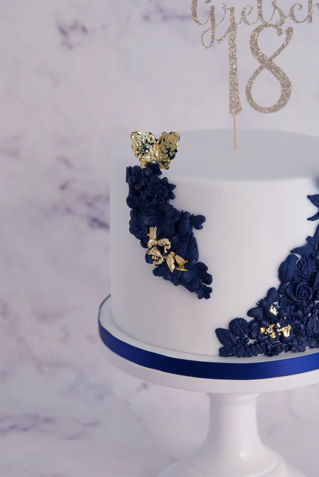 Blue Bas Relief Cake