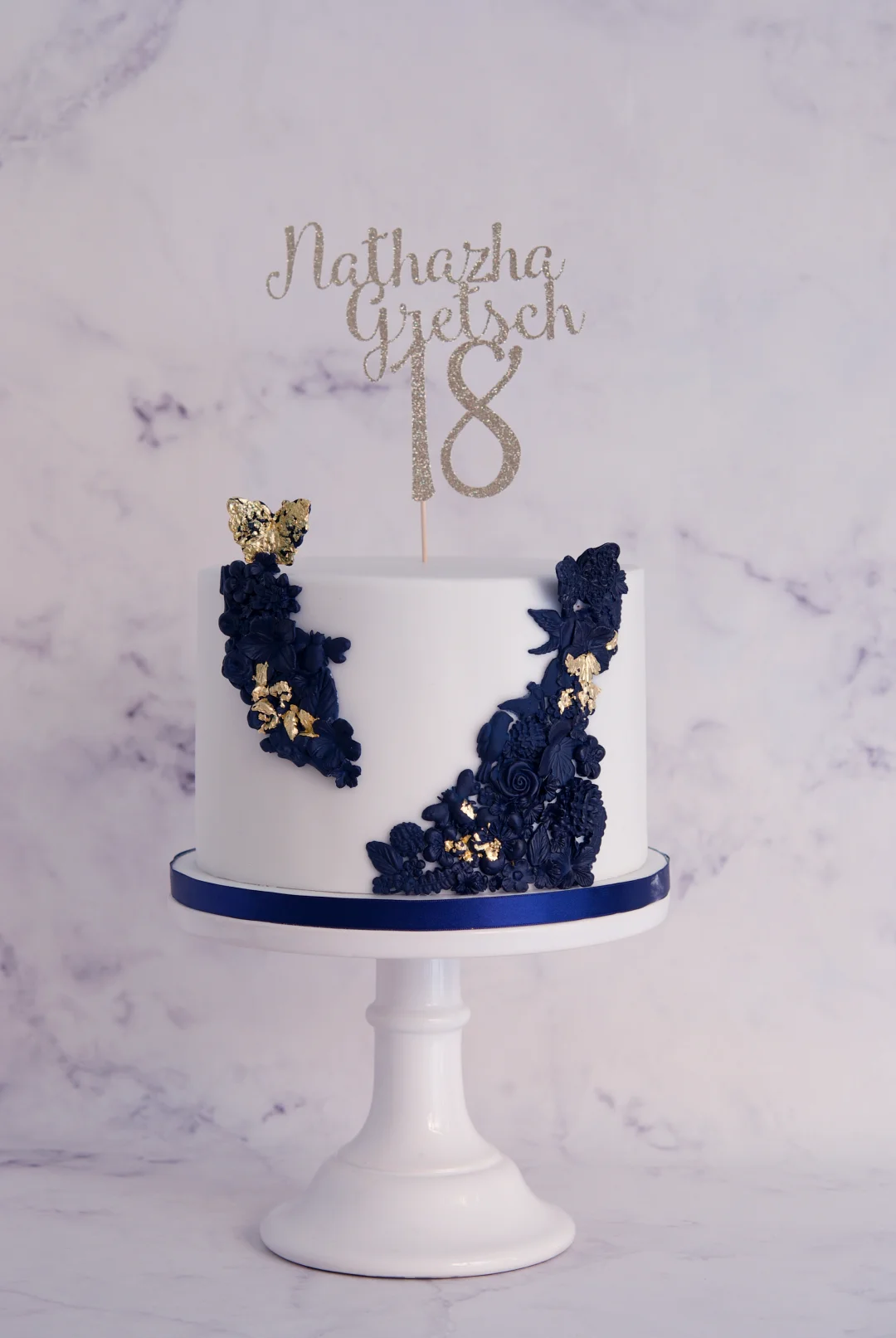 Blue Bas Relief Cake