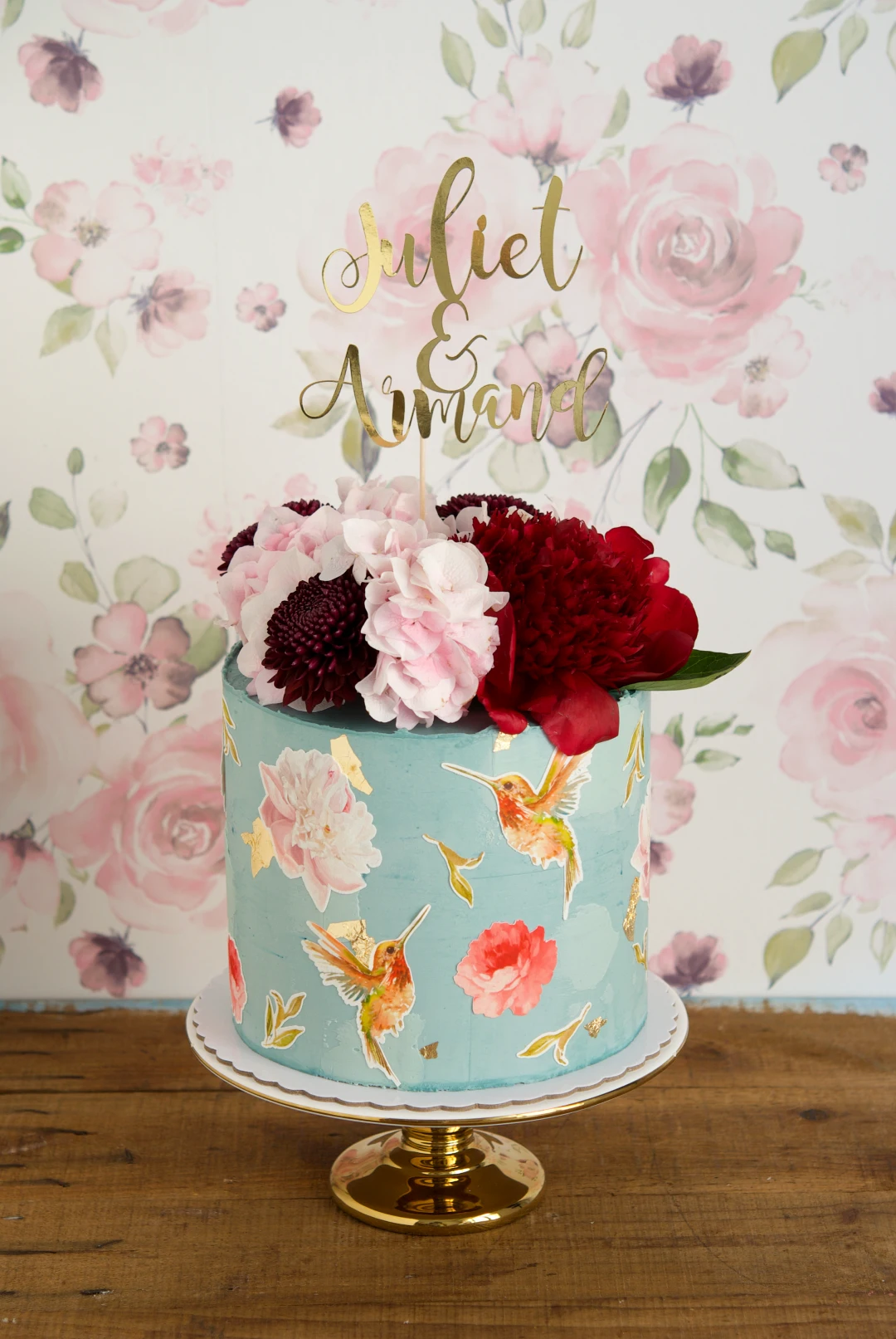 Flora and Fauna wedding Cake
