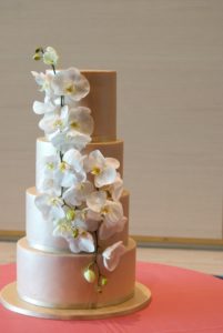Orchid wedding cake