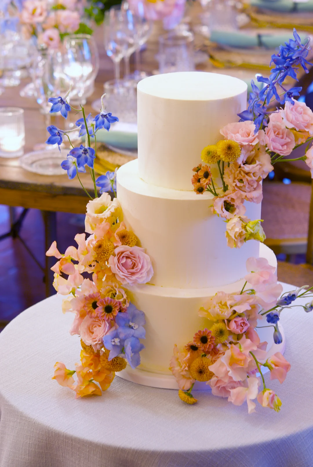 Romantic Stems Wedding Cake