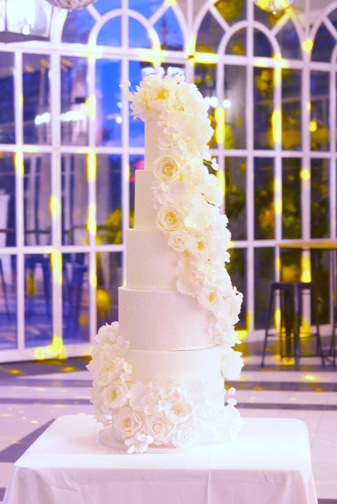 Lace Cascade Wedding Cake