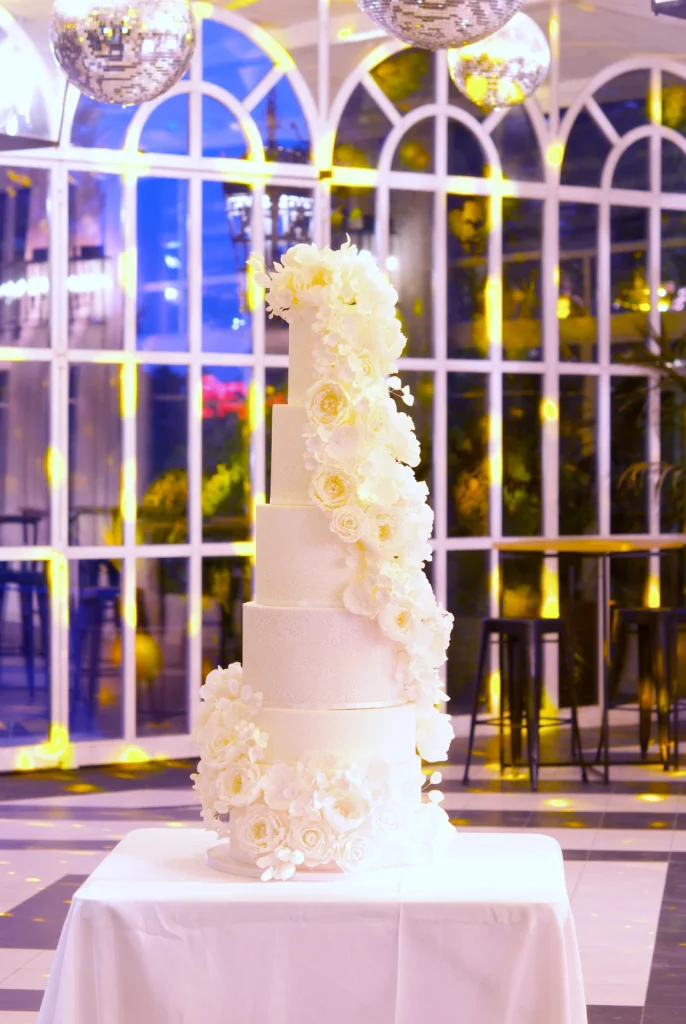 Lace Cascade Wedding Cake