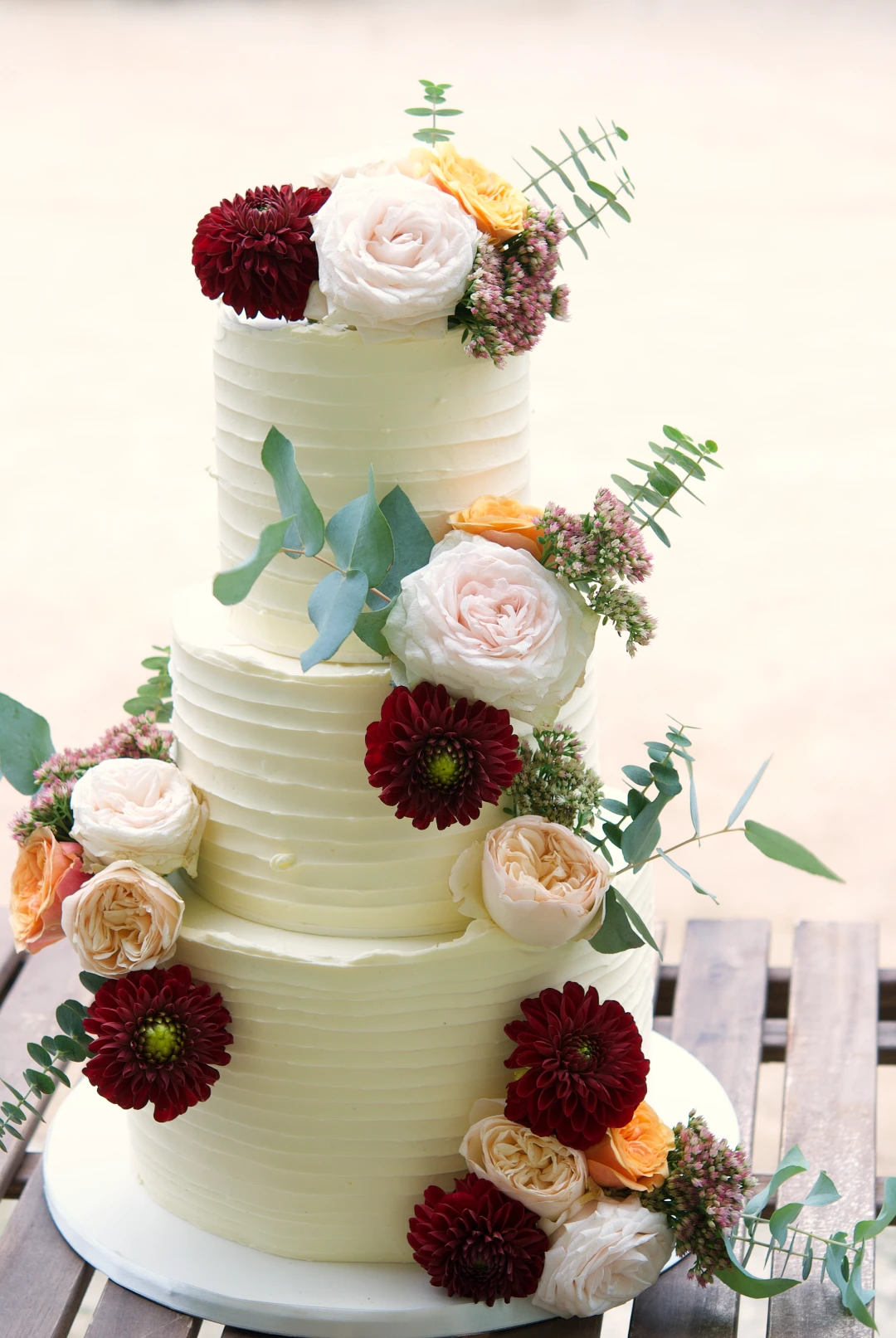 Romantic floral wedding cake