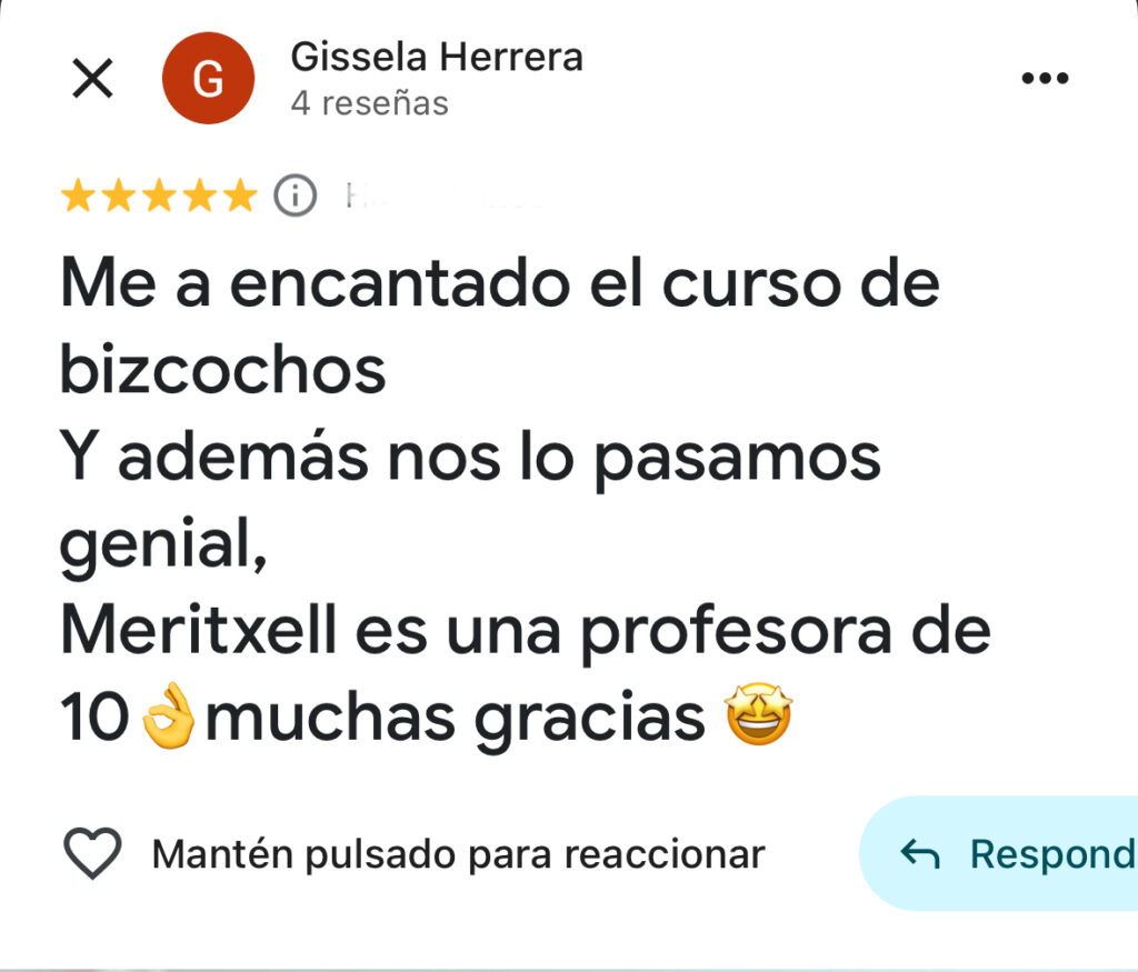 opinion curso bizcochos y rellenos 2 recetas de invierno barcelona
