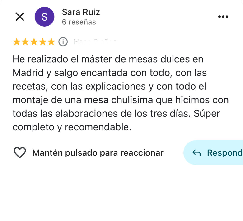 opinion curso mesas dulces mericakes barcelona.