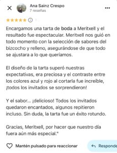 Opinion tarta de boda mericakes