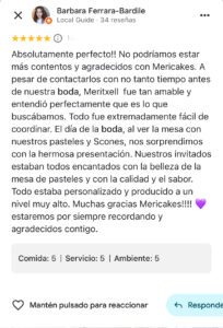 Opinion tarta de boda mericakes