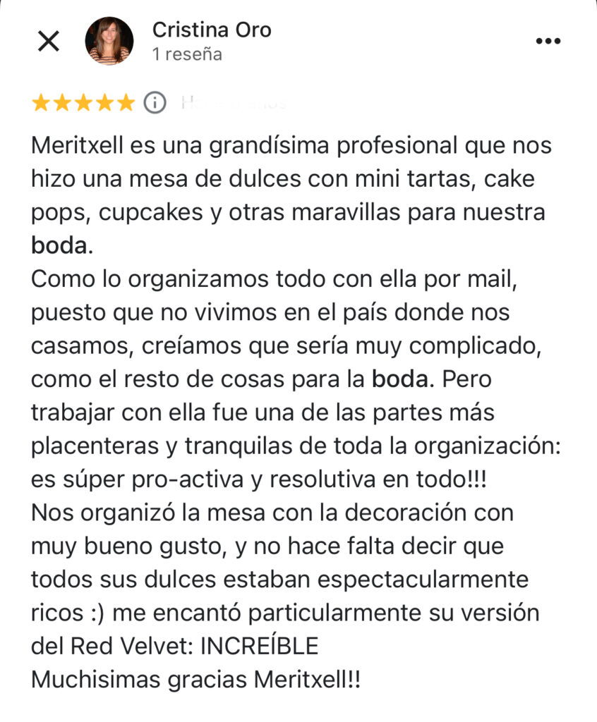 Opinion tarta de boda mericakes