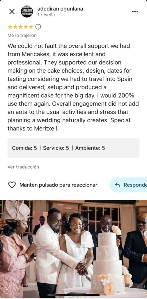 review wedding cake mericakes